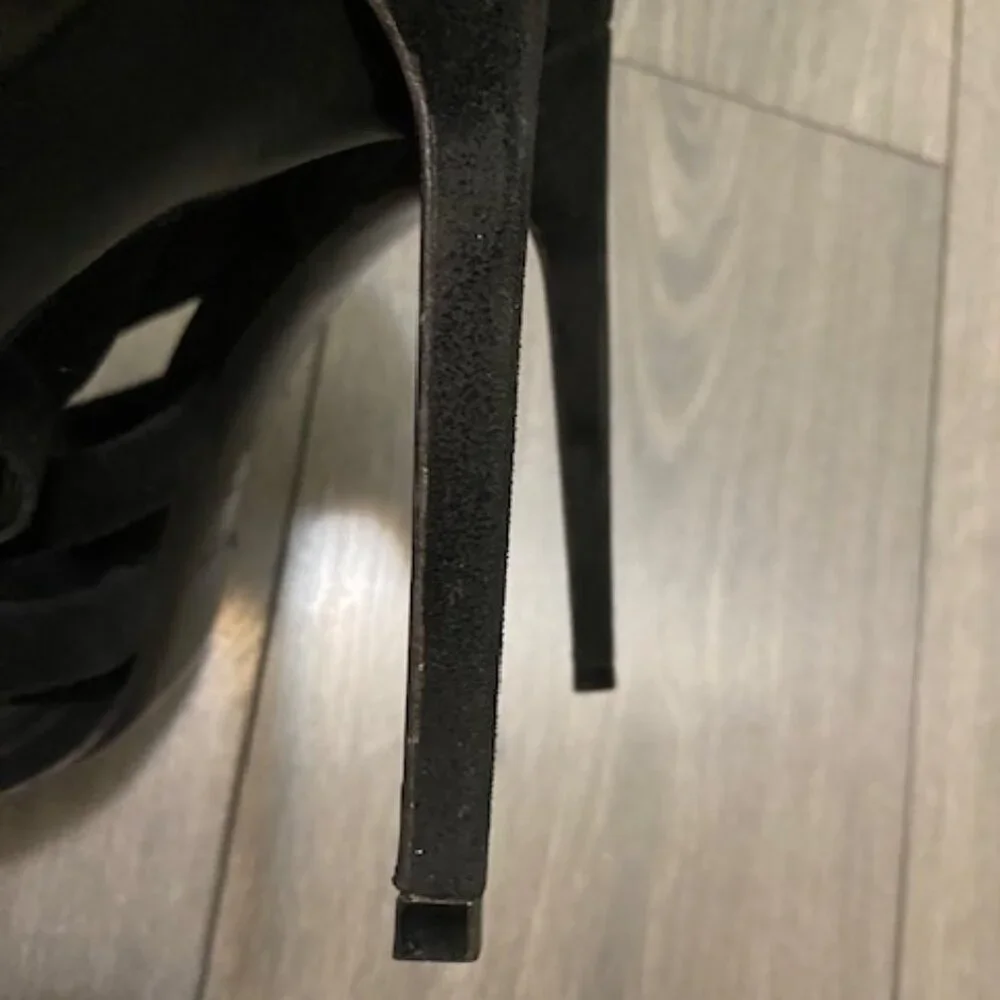 Saint Laurent Black Suede Gladiator Stiletto Heels Size 8.5